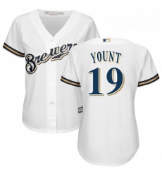 Womens Majestic Milwaukee Brewers 19 Robin Yount Replica White Home Cool Base MLB Jersey Womens Majestic Milwaukee Brewers 19 Robin Yount Replica White Home Cool Base MLB Jersey