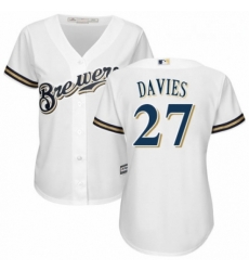 Womens Majestic Milwaukee Brewers 27 Zach Davies Authentic Navy Blue Alternate Cool Base MLB Jersey Womens Majestic Milwaukee Brewers 27 Zach Davies Authentic Navy Blue Alternate Cool Base MLB Jersey