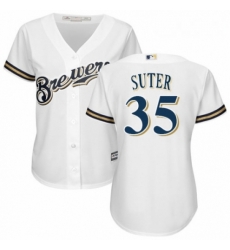 Womens Majestic Milwaukee Brewers 35 Brent Suter Authentic Navy Blue Alternate Cool Base MLB Jersey Womens Majestic Milwaukee Brewers 35 Brent Suter Authentic Navy Blue Alternate Cool Base MLB Jersey