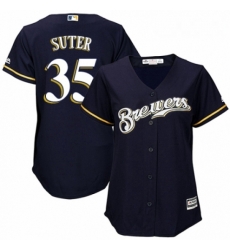 Womens Majestic Milwaukee Brewers 35 Brent Suter Replica White Alternate Cool Base MLB Jersey Womens Majestic Milwaukee Brewers 35 Brent Suter Replica White Alternate Cool Base MLB Jersey