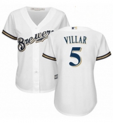 Womens Majestic Milwaukee Brewers 5 Jonathan Villar Authentic White Home Cool Base MLB Jersey Womens Majestic Milwaukee Brewers 5 Jonathan Villar Authentic White Home Cool Base MLB Jersey