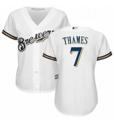 Womens Majestic Milwaukee Brewers 7 Eric Thames Replica White Home Cool Base MLB Jersey Womens Majestic Milwaukee Brewers 7 Eric Thames Replica White Home Cool Base MLB Jersey