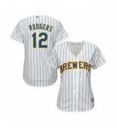 Womens Milwaukee Brewers 12 Aaron Rodgers Replica White Home Cool Base Baseball Jersey Womens Milwaukee Brewers 12 Aaron Rodgers Replica White Home Cool Base Baseball Jersey