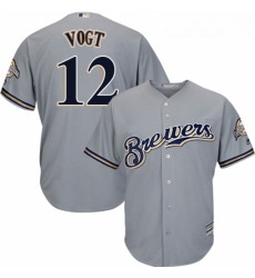 Youth Majestic Milwaukee Brewers 12 Stephen Vogt Authentic Grey Road Cool Base MLB Jersey Youth Majestic Milwaukee Brewers 12 Stephen Vogt Authentic Grey Road Cool Base MLB Jersey