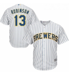 Youth Majestic Milwaukee Brewers 13 Glenn Robinson Replica White Alternate Cool Base MLB Jersey Youth Majestic Milwaukee Brewers 13 Glenn Robinson Replica White Alternate Cool Base MLB Jersey
