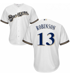Youth Majestic Milwaukee Brewers 13 Glenn Robinson Replica White Home Cool Base MLB Jersey Youth Majestic Milwaukee Brewers 13 Glenn Robinson Replica White Home Cool Base MLB Jersey