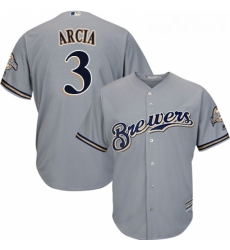 Youth Majestic Milwaukee Brewers 3 Orlando Arcia Authentic Grey Road Cool Base MLB Jersey Youth Majestic Milwaukee Brewers 3 Orlando Arcia Authentic Grey Road Cool Base MLB Jersey
