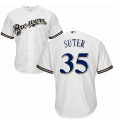 Youth Majestic Milwaukee Brewers 35 Brent Suter Authentic Navy Blue Alternate Cool Base MLB Jersey Youth Majestic Milwaukee Brewers 35 Brent Suter Authentic Navy Blue Alternate Cool Base MLB Jersey