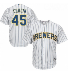 Youth Majestic Milwaukee Brewers 45 Jhoulys Chacin Replica White Alternate Cool Base MLB Jersey Youth Majestic Milwaukee Brewers 45 Jhoulys Chacin Replica White Alternate Cool Base MLB Jersey