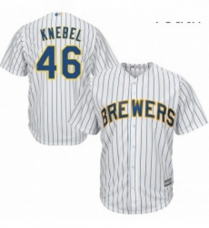 Youth Majestic Milwaukee Brewers 46 Corey Knebel Replica White Alternate Cool Base MLB Jersey Youth Majestic Milwaukee Brewers 46 Corey Knebel Replica White Alternate Cool Base MLB Jersey