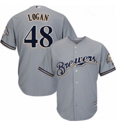 Youth Majestic Milwaukee Brewers 48 Boone Logan Authentic Grey Road Cool Base MLB Jersey Youth Majestic Milwaukee Brewers 48 Boone Logan Authentic Grey Road Cool Base MLB Jersey