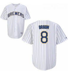 Youth Majestic Milwaukee Brewers 8 Ryan Braun Replica WhiteBlue Strip MLB Jersey Youth Majestic Milwaukee Brewers 8 Ryan Braun Replica WhiteBlue Strip MLB Jersey