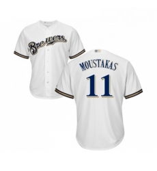 Youth Milwaukee Brewers 11 Mike Moustakas Replica White Alternate Cool Base Baseball Jersey Youth Milwaukee Brewers 11 Mike Moustakas Replica White Alternate Cool Base Baseball Jersey