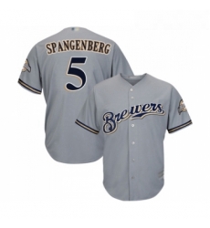 Youth Milwaukee Brewers 5 Cory Spangenberg Replica Grey Road Cool Base Baseball Jersey Youth Milwaukee Brewers 5 Cory Spangenberg Replica Grey Road Cool Base Baseball Jersey