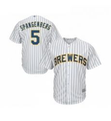 Youth Milwaukee Brewers 5 Cory Spangenberg Replica White Home Cool Base Baseball Jersey Youth Milwaukee Brewers 5 Cory Spangenberg Replica White Home Cool Base Baseball Jersey