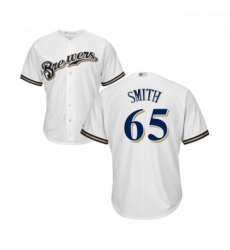 Youth Milwaukee Brewers 65 Burch Smith Replica White Alternate Cool Base Baseball Jersey Youth Milwaukee Brewers 65 Burch Smith Replica White Alternate Cool Base Baseball Jersey