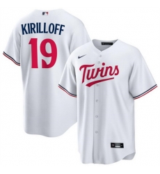Men Minnesota Twins 19 Alex Kirilloff White Cool Base Stitched Baseball JerseyS Men Minnesota Twins 19 Alex Kirilloff White Cool Base Stitched Baseball JerseyS