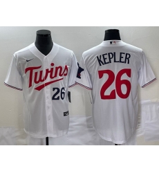 Men Minnesota Twins 26 Max Kepler White Cool Base With Patch Stitched Baseball Jersey Men Minnesota Twins 26 Max Kepler White Cool Base With Patch Stitched Baseball Jersey