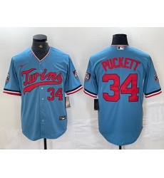 Men Minnesota Twins 34 Kirby Puckett Light Blue Pullover Throwback Cooperstown Nike Jersey Men Minnesota Twins 34 Kirby Puckett Light Blue Pullover Throwback Cooperstown Nike Jersey