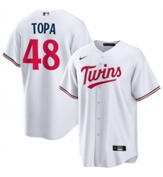 Men Minnesota Twins 48 Justin Topa White Cool Base Stitched Baseball Jersey Men Minnesota Twins 48 Justin Topa White Cool Base Stitched Baseball Jersey