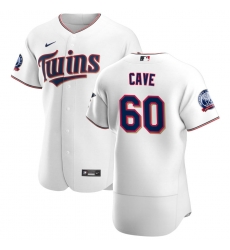 Men Minnesota Twins 60 Jake Cave Men Nike White Home 2020 60th Season Flex Base Team MLB Jersey Men Minnesota Twins 60 Jake Cave Men Nike White Home 2020 60th Season Flex Base Team MLB Jersey