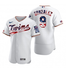 Men Minnesota Twins 9 Marwin Gonzalez Men Nike White Fluttering USA Flag Limited Edition Flex Base MLB Jersey Men Minnesota Twins 9 Marwin Gonzalez Men Nike White Fluttering USA Flag Limited Edition Flex Base MLB Jersey