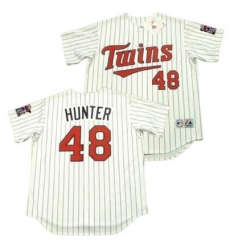Men Twins Torii Hunter White Pinstripe Stitched MLB Jersey Men Twins Torii Hunter White Pinstripe Stitched MLB Jersey