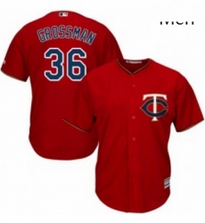 Mens Majestic Minnesota Twins 36 Robbie Grossman Replica Scarlet Alternate Cool Base MLB Jersey Mens Majestic Minnesota Twins 36 Robbie Grossman Replica Scarlet Alternate Cool Base MLB Jersey