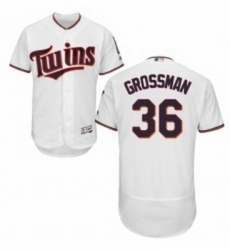 Mens Majestic Minnesota Twins 36 Robbie Grossman White Home Flex Base Authentic Collection MLB Jersey Mens Majestic Minnesota Twins 36 Robbie Grossman White Home Flex Base Authentic Collection MLB Jersey