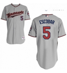 Mens Majestic Minnesota Twins 5 Eduardo Escobar Replica Grey Road Cool Base MLB Jersey Mens Majestic Minnesota Twins 5 Eduardo Escobar Replica Grey Road Cool Base MLB Jersey
