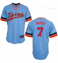 Mens Majestic Minnesota Twins 7 Joe Mauer Authentic Light Blue Cooperstown Throwback MLB Jersey Mens Majestic Minnesota Twins 7 Joe Mauer Authentic Light Blue Cooperstown Throwback MLB Jersey