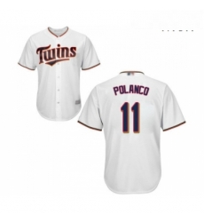 Mens Minnesota Twins 11 Jorge Polanco Replica White Home Cool Base Baseball Jersey Mens Minnesota Twins 11 Jorge Polanco Replica White Home Cool Base Baseball Jersey