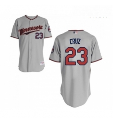 Mens Minnesota Twins 23 Nelson Cruz Authentic Grey Road Cool Base Baseball Jersey Mens Minnesota Twins 23 Nelson Cruz Authentic Grey Road Cool Base Baseball Jersey