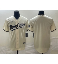 Men's Minnesota Twins Blank Cream Cool Base Stitched Baseball Jersey Men's Minnesota Twins Blank Cream Cool Base Stitched Baseball Jersey