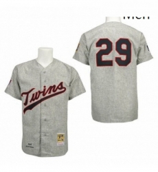 Mens Mitchell and Ness 1969 Minnesota Twins 29 Rod Carew Authentic Grey Throwback MLB Jersey Mens Mitchell and Ness 1969 Minnesota Twins 29 Rod Carew Authentic Grey Throwback MLB Jersey