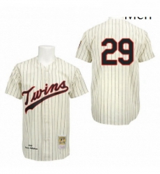 Mens Mitchell and Ness 1969 Minnesota Twins 29 Rod Carew Replica Cream Throwback MLB Jersey Mens Mitchell and Ness 1969 Minnesota Twins 29 Rod Carew Replica Cream Throwback MLB Jersey