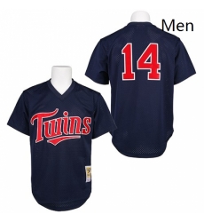 Mens Mitchell and Ness 1991 Minnesota Twins 14 Kent Hrbek Replica Navy Blue Throwback MLB Jersey Mens Mitchell and Ness 1991 Minnesota Twins 14 Kent Hrbek Replica Navy Blue Throwback MLB Jersey