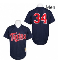 Mens Mitchell and Ness 1991 Minnesota Twins 34 Kirby Puckett Authentic Navy Blue Throwback MLB Jersey Mens Mitchell and Ness 1991 Minnesota Twins 34 Kirby Puckett Authentic Navy Blue Throwback MLB Jersey