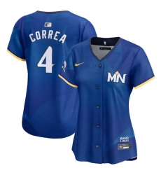 Women Minnesota Twins 4 Carlos Correa Royal 2024 City Connect Limited Stitched Baseball Jersey Women Minnesota Twins 4 Carlos Correa Royal 2024 City Connect Limited Stitched Baseball Jersey