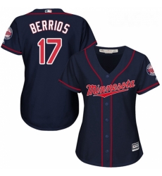 Womens Majestic Minnesota Twins 17 Jose Berrios Replica Navy Blue Alternate Road Cool Base MLB Jersey Womens Majestic Minnesota Twins 17 Jose Berrios Replica Navy Blue Alternate Road Cool Base MLB Jersey