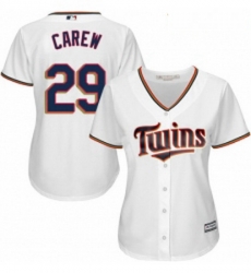 Womens Majestic Minnesota Twins 29 Rod Carew Replica White Home Cool Base MLB Jersey Womens Majestic Minnesota Twins 29 Rod Carew Replica White Home Cool Base MLB Jersey