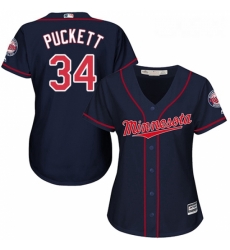 Womens Majestic Minnesota Twins 34 Kirby Puckett Authentic Navy Blue Alternate Road Cool Base MLB Jersey Womens Majestic Minnesota Twins 34 Kirby Puckett Authentic Navy Blue Alternate Road Cool Base MLB Jersey