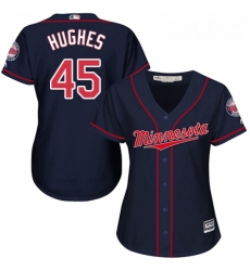 Womens Majestic Minnesota Twins 45 Phil Hughes Replica Navy Blue Alternate Road Cool Base MLB Jersey Womens Majestic Minnesota Twins 45 Phil Hughes Replica Navy Blue Alternate Road Cool Base MLB Jersey