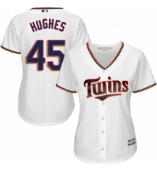 Womens Majestic Minnesota Twins 45 Phil Hughes Replica White Home Cool Base MLB Jersey Womens Majestic Minnesota Twins 45 Phil Hughes Replica White Home Cool Base MLB Jersey
