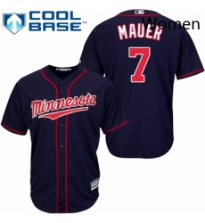 Womens Majestic Minnesota Twins 7 Joe Mauer Replica Navy Blue Alternate Road Cool Base MLB Jersey Womens Majestic Minnesota Twins 7 Joe Mauer Replica Navy Blue Alternate Road Cool Base MLB Jersey