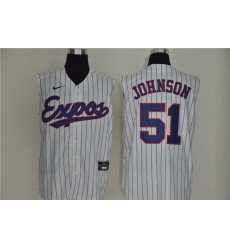 Expos 51 Randy Johnson White Nike Cool Base Sleeveless Jersey Expos 51 Randy Johnson White Nike Cool Base Sleeveless Jersey