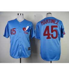 Men Montreal Expos #45 Pedro Martinez Blue Throwback Jersey Men Montreal Expos #45 Pedro Martinez Blue Throwback Jersey