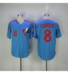 Men's Montreal Expos #8 Gary Carter Jersey Sewn on Baseball Blue Retro jersey Men's Montreal Expos #8 Gary Carter Jersey Sewn on Baseball Blue Retro jersey
