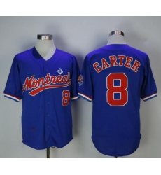 Montreal Expos 8 Gary Carter Baseball Jersey Blue Retro Montreal Expos 8 Gary Carter Baseball Jersey Blue Retro