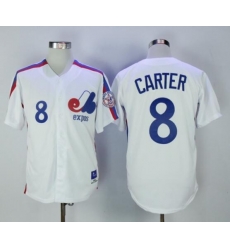 Montreal Expos 8 Gary Carter Baseball Jersey White Retro Montreal Expos 8 Gary Carter Baseball Jersey White Retro